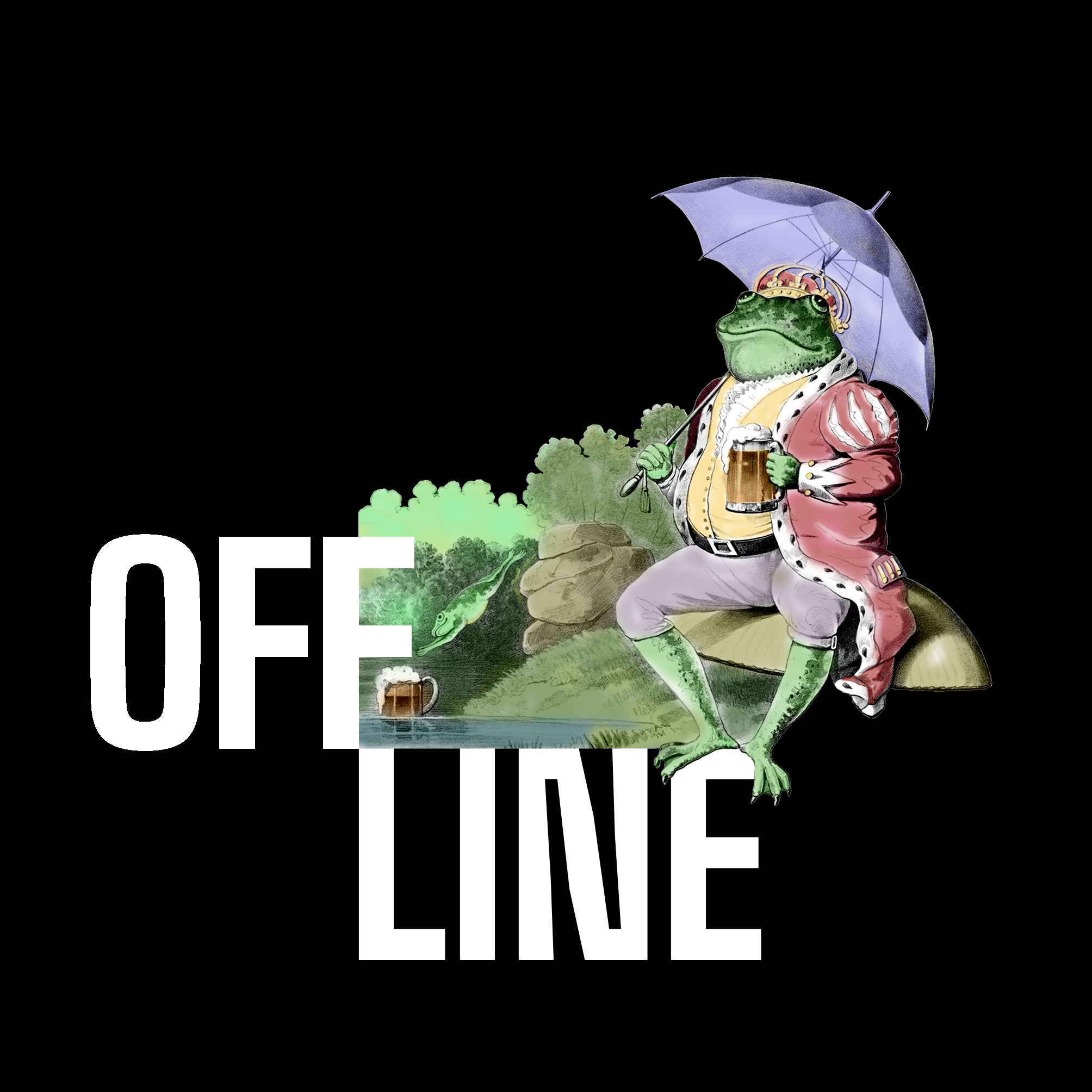 Tričko s potiskem OFFLINE – žabák